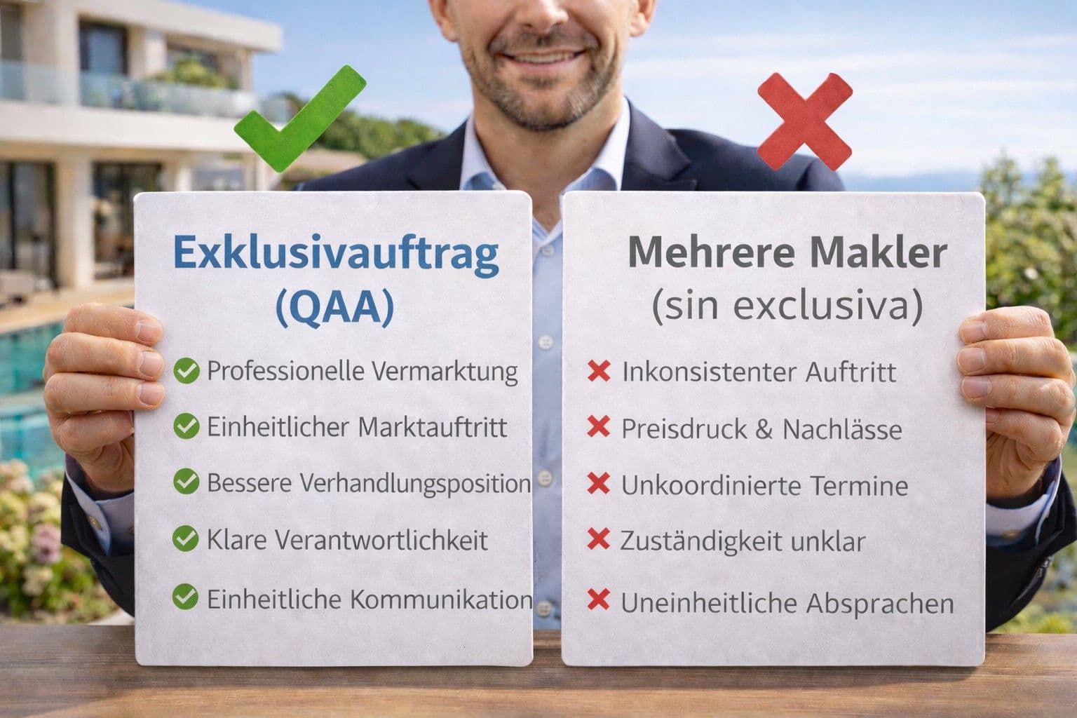 QAA (Exklusivauftrag) vs. mehrere Makler? Warum Exklusivität klar gewinnt